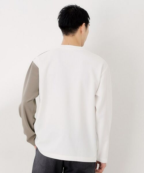 THE SHOP TK / ザ ショップ ティーケー カットソー | 【一枚で着映える】パネルブロッキング長袖Tシャツ 【洗濯機OK】 | 詳細2