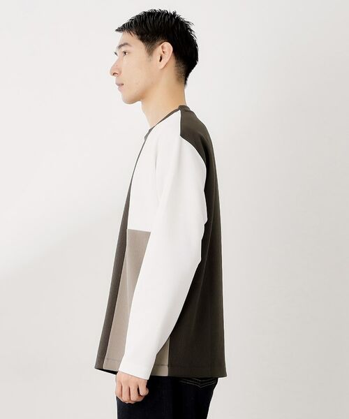 THE SHOP TK / ザ ショップ ティーケー カットソー | 【一枚で着映える】パネルブロッキング長袖Tシャツ 【洗濯機OK】 | 詳細5