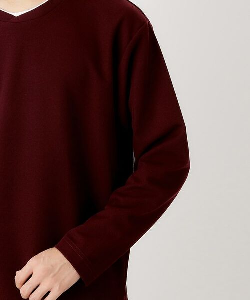 THE SHOP TK / ザ ショップ ティーケー カットソー | 【一枚でコーディネートが完成！】レイヤード風クルーネック長袖Tシャツ　洗濯機OK | 詳細21