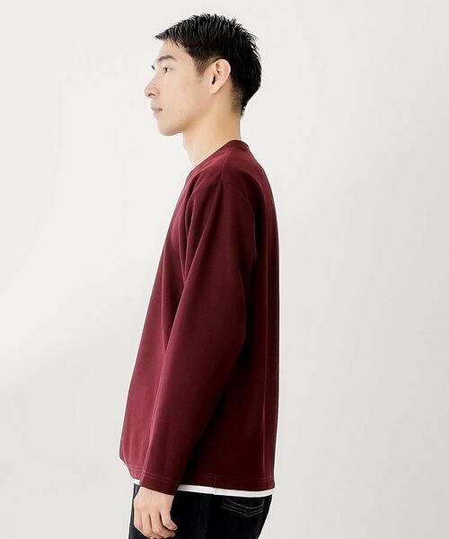 THE SHOP TK / ザ ショップ ティーケー カットソー | 【一枚でコーディネートが完成！】レイヤード風クルーネック長袖Tシャツ　洗濯機OK | 詳細9