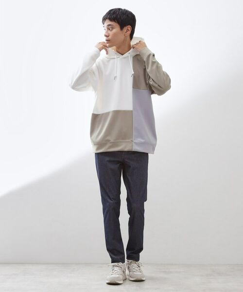 THE SHOP TK / ザ ショップ ティーケー パーカー | 【一枚で着映える】ポンチブロッキングパーカ 洗濯機OK | 詳細2