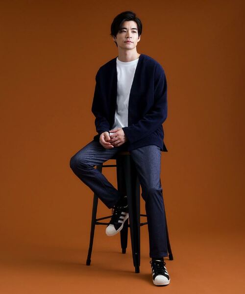 THE SHOP TK / ザ ショップ ティーケー カーディガン・ボレロ | 【セットでお買い得！】モールニットカーディガン＋長袖Tシャツ　洗濯機OK/吸水速乾・毛玉になりにくい（Tシャツのみ） | 詳細1