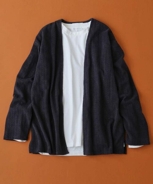 THE SHOP TK / ザ ショップ ティーケー カーディガン・ボレロ | 【セットでお買い得！】モールニットカーディガン＋長袖Tシャツ　洗濯機OK/吸水速乾・毛玉になりにくい（Tシャツのみ） | 詳細2