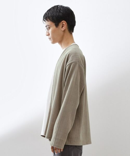 THE SHOP TK / ザ ショップ ティーケー カーディガン・ボレロ | 【セットでお買い得！】モールニットカーディガン＋長袖Tシャツ　洗濯機OK/吸水速乾・毛玉になりにくい（Tシャツのみ） | 詳細20
