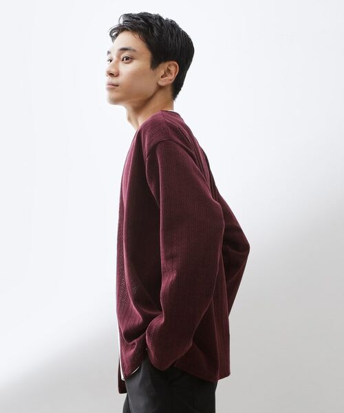 THE SHOP TK / ザ ショップ ティーケー カーディガン・ボレロ | 【セットでお買い得！】モールニットカーディガン＋長袖Tシャツ　洗濯機OK/吸水速乾・毛玉になりにくい（Tシャツのみ） | 詳細7