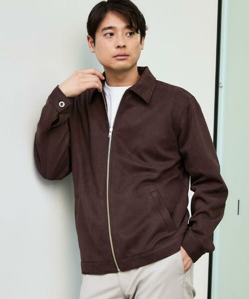 THE SHOP TK / ザ ショップ ティーケー レザーブルゾン・ジャケット | フェイクスエードジップブルゾン【手洗いOK】 | 詳細1