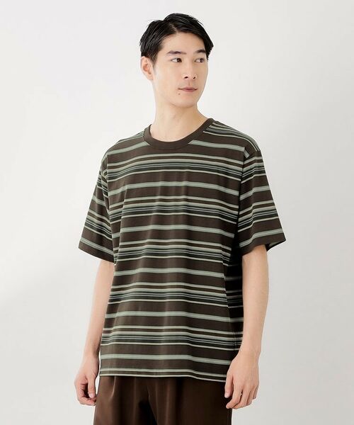 THE SHOP TK / ザ ショップ ティーケー カットソー | マルチボーダープルオーバー S/S(ブラウン(343))
