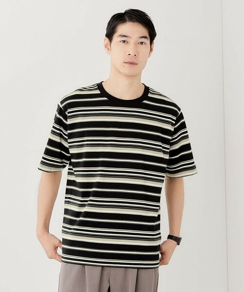 THE SHOP TK / ザ ショップ ティーケー カットソー | マルチボーダープルオーバー S/S(ブラック(319))