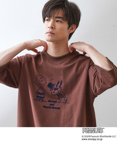 THE SHOP TK / ザ ショップ ティーケー カットソー | Peanuts スヌーピー 6分袖裏毛スウェット | 詳細3