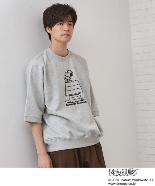 THE SHOP TK / ザ ショップ ティーケー カットソー | Peanuts スヌーピー 6分袖裏毛スウェット | 詳細5