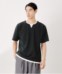 THE SHOP TK / ザ ショップ ティーケー カットソー | ツイルキーネック半袖Tシャツ