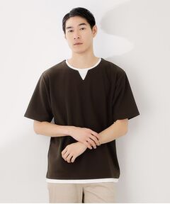 THE SHOP TK / ザ ショップ ティーケー カットソー | ツイルキーネック半袖Tシャツ