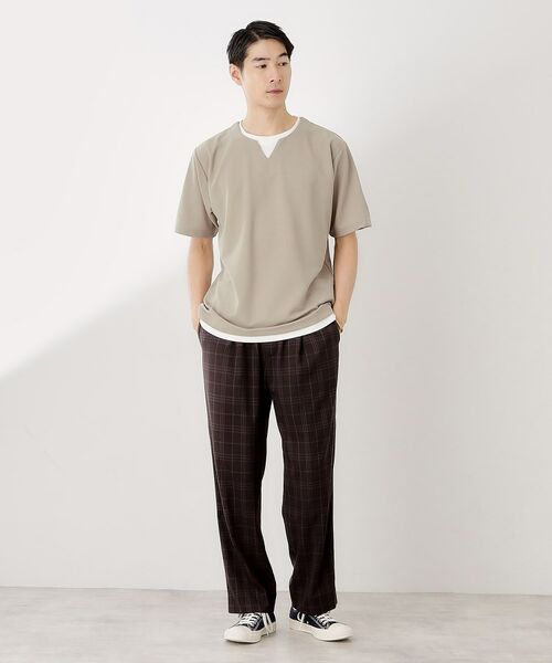 THE SHOP TK / ザ ショップ ティーケー カットソー | ツイルキーネック半袖Tシャツ | 詳細11