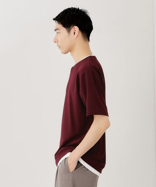 THE SHOP TK / ザ ショップ ティーケー カットソー | ツイルキーネック半袖Tシャツ | 詳細13