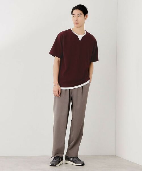 THE SHOP TK / ザ ショップ ティーケー カットソー | ツイルキーネック半袖Tシャツ | 詳細15