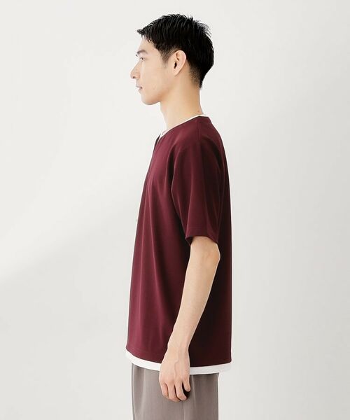 THE SHOP TK / ザ ショップ ティーケー カットソー | ツイルキーネック半袖Tシャツ | 詳細18