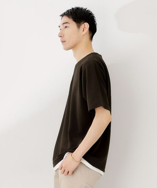 THE SHOP TK / ザ ショップ ティーケー カットソー | ツイルキーネック半袖Tシャツ | 詳細5