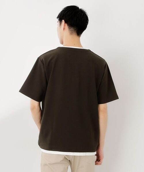 THE SHOP TK / ザ ショップ ティーケー カットソー | ツイルキーネック半袖Tシャツ | 詳細6