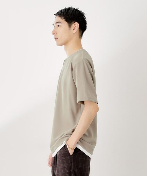 THE SHOP TK / ザ ショップ ティーケー カットソー | ツイルキーネック半袖Tシャツ | 詳細9