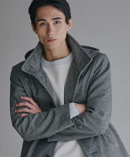 THE SHOP TK / ザ ショップ ティーケー その他アウター | ON/OFF対応 ウーリック スタンド メルトンコート 【洗濯機OK/フード取外し可】 | 詳細1