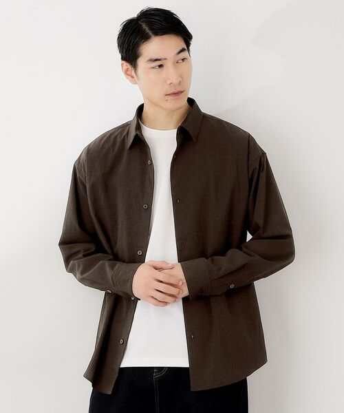 THE SHOP TK / ザ ショップ ティーケー シャツ・ブラウス | シアサッカー長袖シャツ 【軽量/吸水速乾/イージーケア/洗濯機OK】 | 詳細3