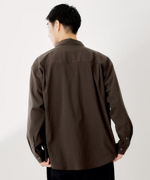 THE SHOP TK / ザ ショップ ティーケー シャツ・ブラウス | シアサッカー長袖シャツ 【軽量/吸水速乾/イージーケア/洗濯機OK】 | 詳細4