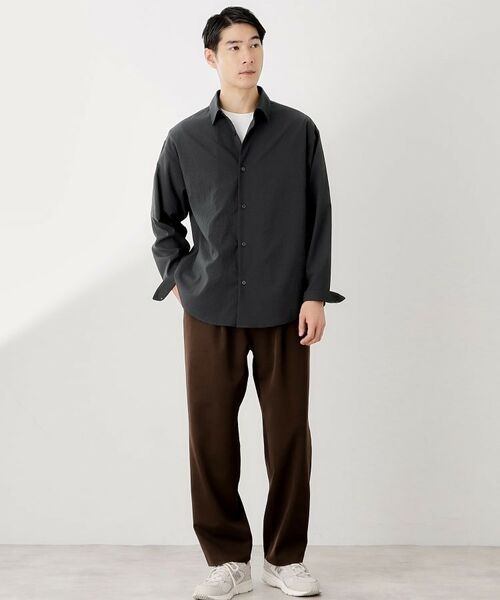 THE SHOP TK / ザ ショップ ティーケー シャツ・ブラウス | シアサッカー長袖シャツ 【軽量/吸水速乾/イージーケア/洗濯機OK】 | 詳細9