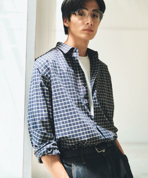 THE SHOP TK / ザ ショップ ティーケー シャツ・ブラウス | チェック＆ストライプ アソート長袖シャツ【洗濯機OK】 | 詳細1