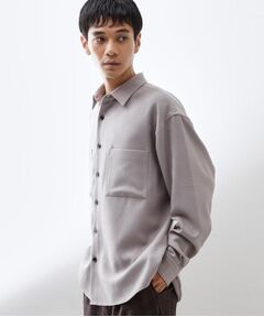 THE SHOP TK / ザ ショップ ティーケー シャツ・ブラウス | 【大人のきれいめカジュアルに】ウールライク長袖シャツ 洗濯機OK