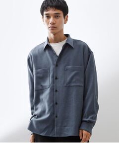 THE SHOP TK / ザ ショップ ティーケー シャツ・ブラウス | 【大人のきれいめカジュアルに】ウールライク長袖シャツ 洗濯機OK