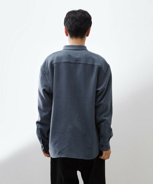 THE SHOP TK / ザ ショップ ティーケー シャツ・ブラウス | 【大人のきれいめカジュアルに】ウールライク長袖シャツ 洗濯機OK | 詳細1