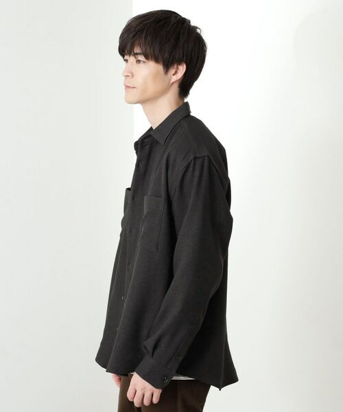 THE SHOP TK / ザ ショップ ティーケー シャツ・ブラウス | 【大人のきれいめカジュアルに】ウールライク長袖シャツ 洗濯機OK | 詳細10