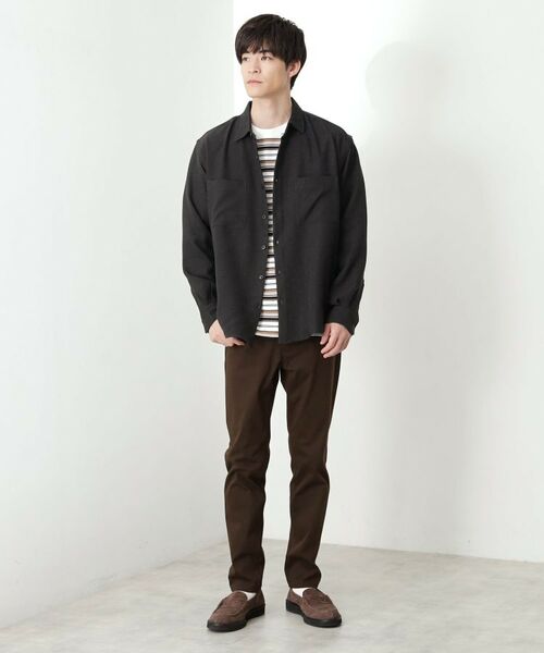 THE SHOP TK / ザ ショップ ティーケー シャツ・ブラウス | 【大人のきれいめカジュアルに】ウールライク長袖シャツ 洗濯機OK | 詳細12