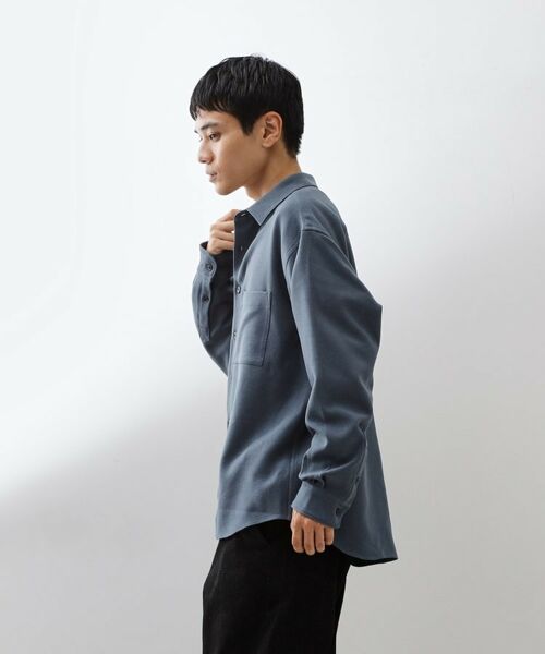 THE SHOP TK / ザ ショップ ティーケー シャツ・ブラウス | 【大人のきれいめカジュアルに】ウールライク長袖シャツ 洗濯機OK | 詳細2