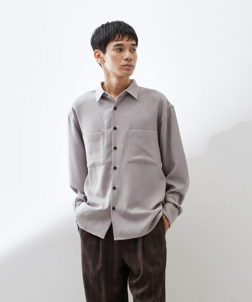 THE SHOP TK / ザ ショップ ティーケー シャツ・ブラウス | 【大人のきれいめカジュアルに】ウールライク長袖シャツ 洗濯機OK | 詳細5