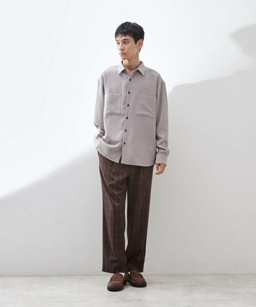 THE SHOP TK / ザ ショップ ティーケー シャツ・ブラウス | 【大人のきれいめカジュアルに】ウールライク長袖シャツ 洗濯機OK | 詳細8