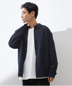 THE SHOP TK / ザ ショップ ティーケー シャツ・ブラウス | ダブルポケットストライプ長袖シャツ 【洗濯機OK】