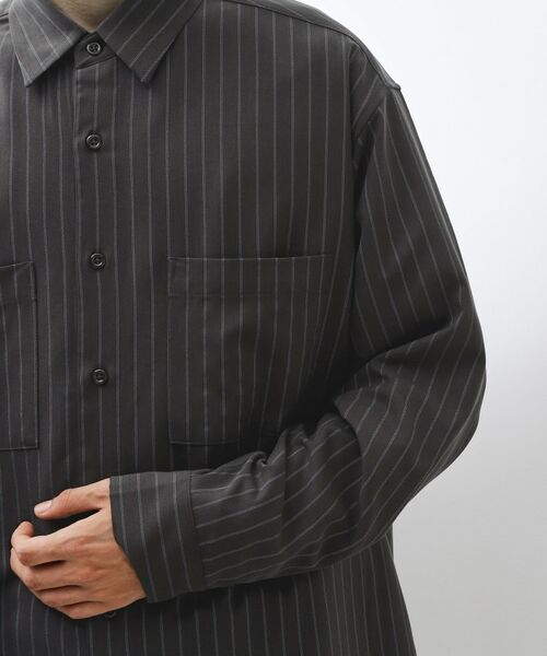 THE SHOP TK / ザ ショップ ティーケー シャツ・ブラウス | ダブルポケットストライプ長袖シャツ 【洗濯機OK】 | 詳細14