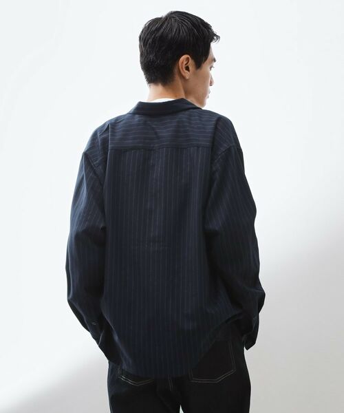 THE SHOP TK / ザ ショップ ティーケー シャツ・ブラウス | ダブルポケットストライプ長袖シャツ 【洗濯機OK】 | 詳細2