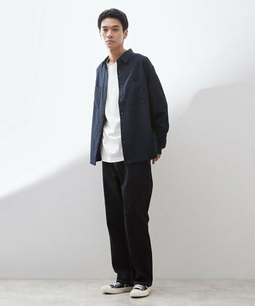 THE SHOP TK / ザ ショップ ティーケー シャツ・ブラウス | ダブルポケットストライプ長袖シャツ 【洗濯機OK】 | 詳細3