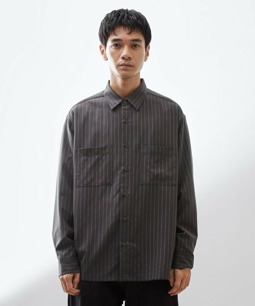 THE SHOP TK / ザ ショップ ティーケー シャツ・ブラウス | ダブルポケットストライプ長袖シャツ 【洗濯機OK】 | 詳細9