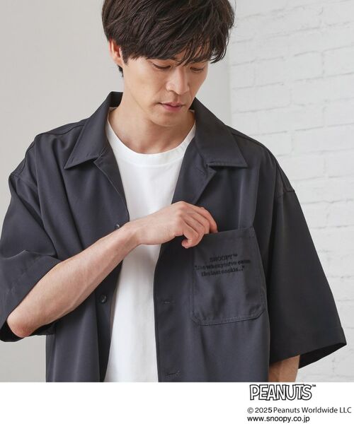 THE SHOP TK / ザ ショップ ティーケー シャツ・ブラウス | Peanuts スヌーピー 5分袖シャツ | 詳細3