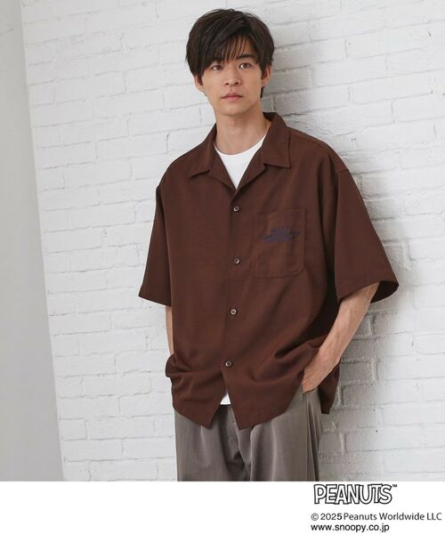 THE SHOP TK / ザ ショップ ティーケー シャツ・ブラウス | Peanuts スヌーピー 5分袖シャツ | 詳細7
