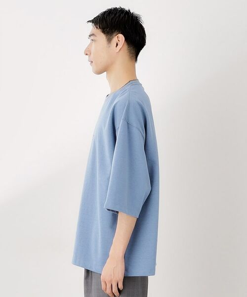 THE SHOP TK / ザ ショップ ティーケー Tシャツ | 配色刺繍6分袖Tシャツ 【ビッグシルエット/洗濯機OK】 | 詳細12