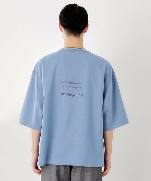 THE SHOP TK / ザ ショップ ティーケー Tシャツ | 配色刺繍6分袖Tシャツ 【ビッグシルエット/洗濯機OK】 | 詳細13