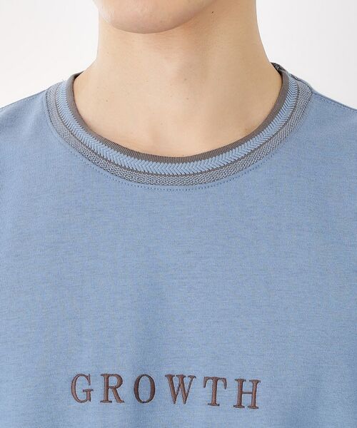 THE SHOP TK / ザ ショップ ティーケー Tシャツ | 配色刺繍6分袖Tシャツ 【ビッグシルエット/洗濯機OK】 | 詳細14