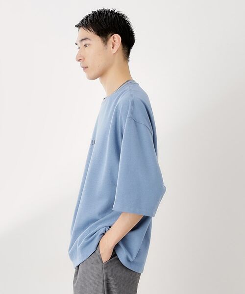 THE SHOP TK / ザ ショップ ティーケー Tシャツ | 配色刺繍6分袖Tシャツ 【ビッグシルエット/洗濯機OK】 | 詳細6