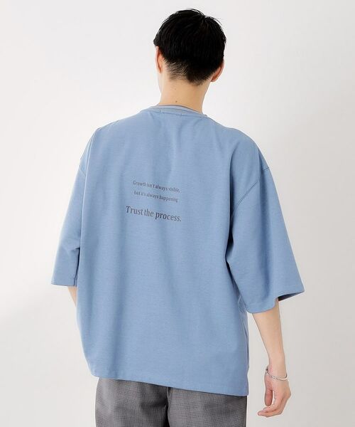 THE SHOP TK / ザ ショップ ティーケー Tシャツ | 配色刺繍6分袖Tシャツ 【ビッグシルエット/洗濯機OK】 | 詳細7