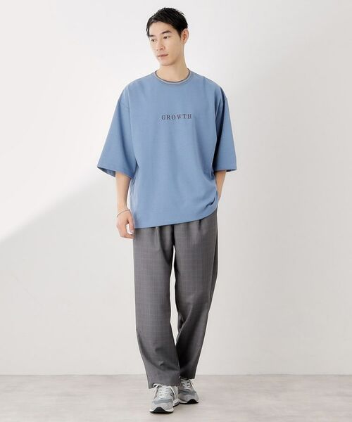 THE SHOP TK / ザ ショップ ティーケー Tシャツ | 配色刺繍6分袖Tシャツ 【ビッグシルエット/洗濯機OK】 | 詳細8