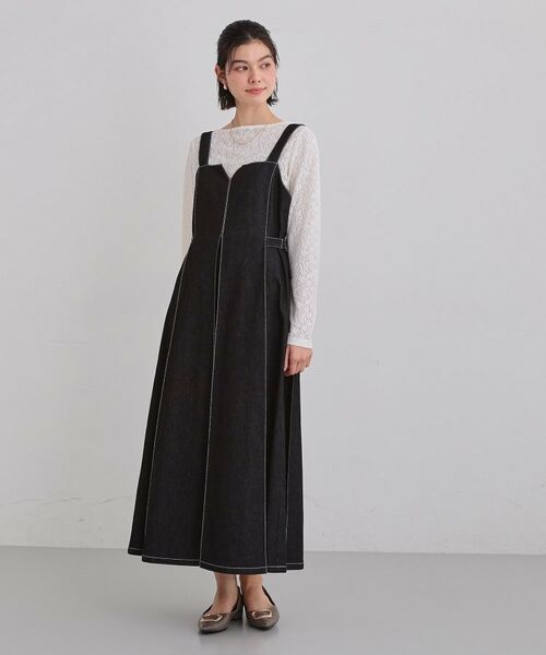 THE SHOP TK / ザ ショップ ティーケー ロング・マキシ丈ワンピース | デニムステッチジャンスカ | 詳細2